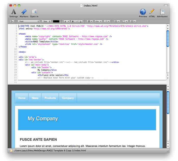 the html editor for mac